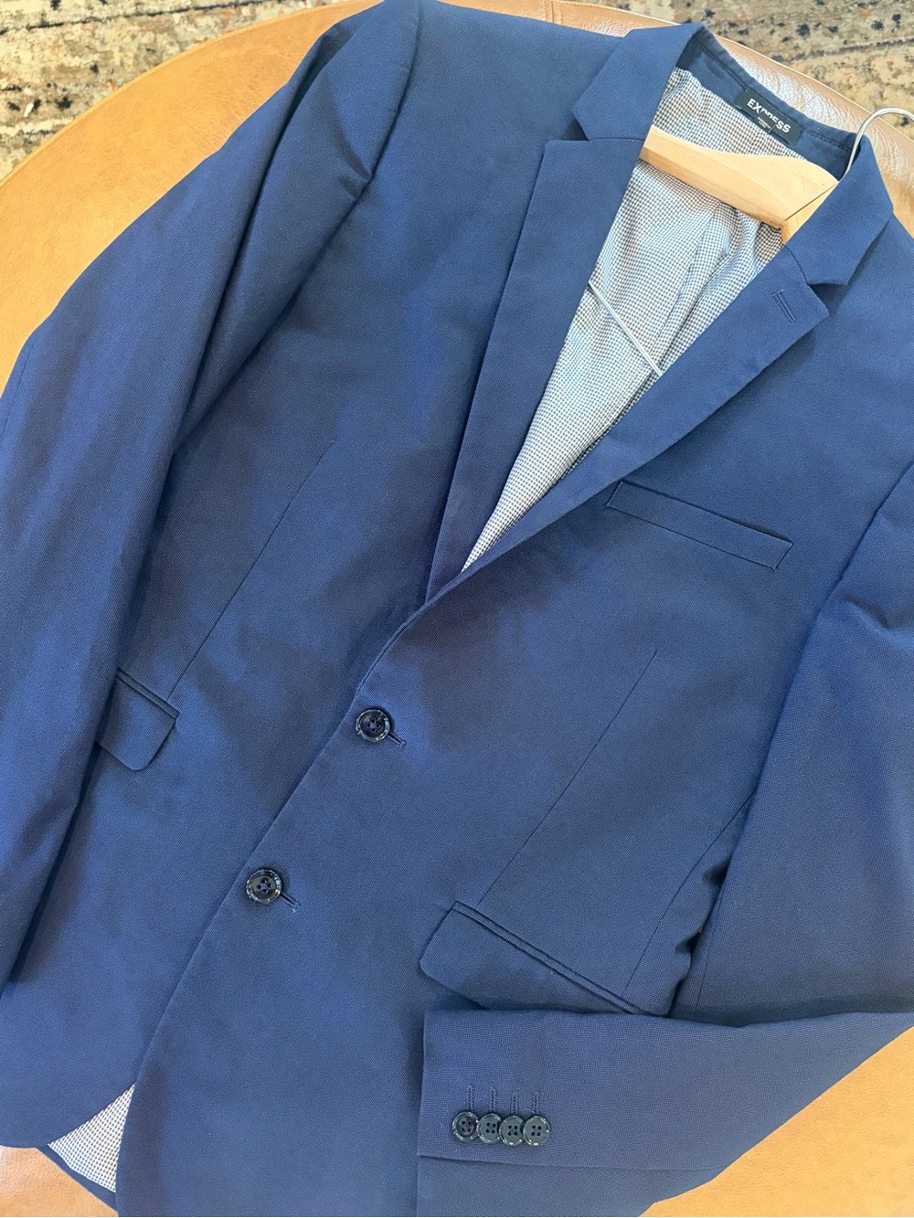 Express Men’s 40L Extra Slim Stretch Navy Blue Blazer Jacket